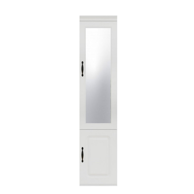 Commode combinée 71 "à deux portes avec miroir en bois blanc