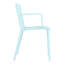 Ensemble de 4 fauteuils empilables modernes en plastique, résistants aux intempéries, dossier ergonomique à lattes, coloris bleu, montage facile. Parfait pour accueillir des invités à la dernière minute. 4 fauteuils avec grande capacité de charge et antidérapants.