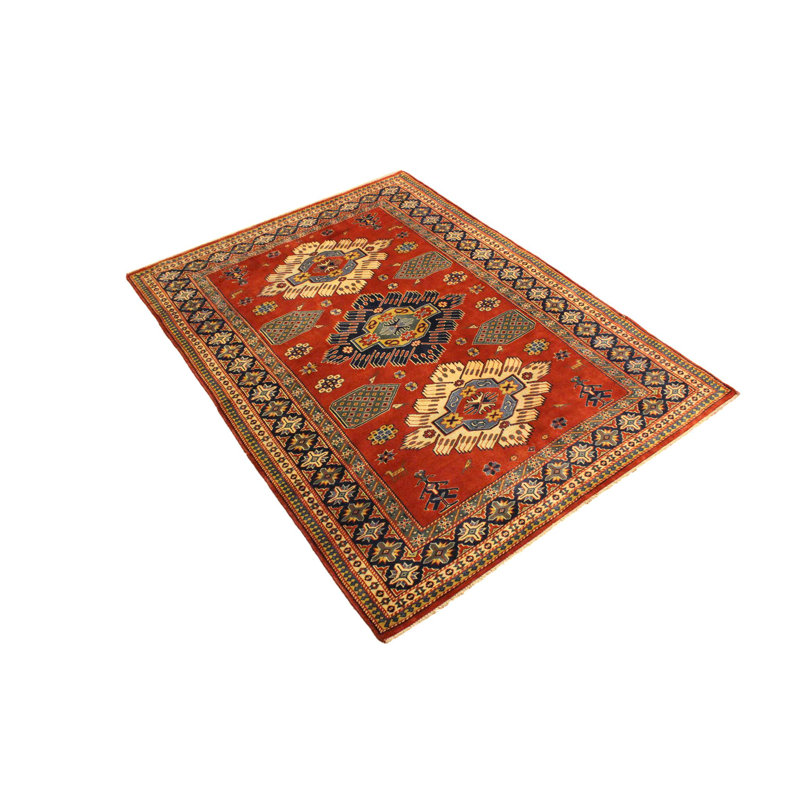 Tapis géométrique en laine noué à la main 4 pi 6 po x 6 pi 1 po Aala