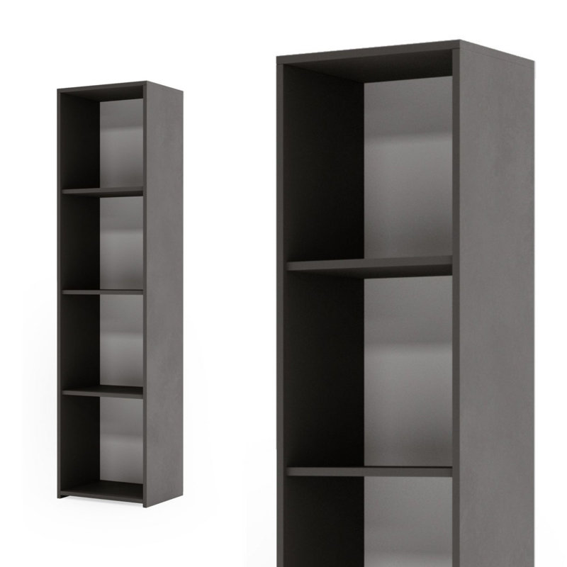 160cm H Library Bookcase, (3 Shelves) 160cm H x 40cm W x 30cm D, Grey