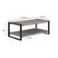 Table basse avec rangement, meuble rectangulaire rustique en bois brun pour salon, tablette empilable