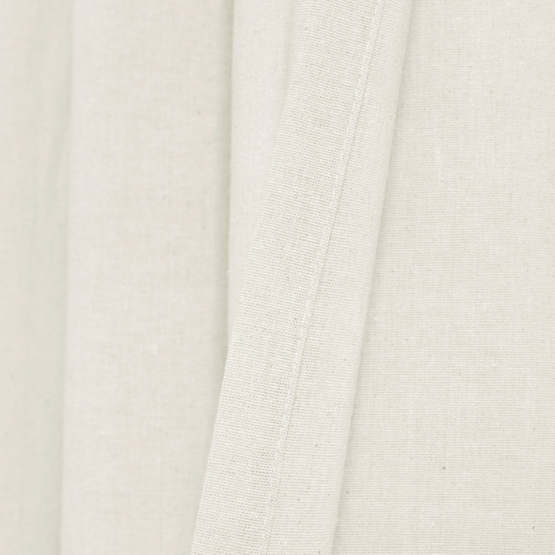 Paire de rideaux semi-transparents avec œillets en mélange de coton, Lin clair