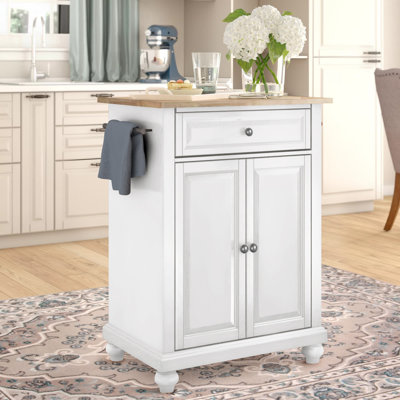 Hedon Kitchen Island with Birch Solid Wood Top
