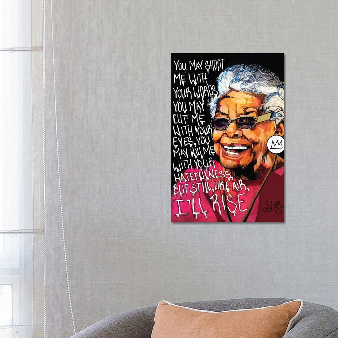 Leinwandbild - Grafikdruck „Maya Angelou” von Domonique Brown