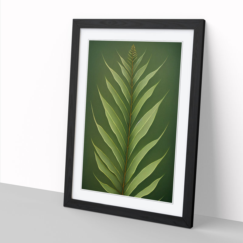 Bold Plant Leaves Vol.1 - Single Picture Frame Print, 64cm H x 46cm W x 2cm D, Walnut Framed