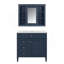 Meuble-lavabo de 36 po avec armoire à pharmacie, armoire à miroir bleu royal, armoire de rangement moderne avec 2 portes à fermeture douce et 4 tiroirs, meuble-lavabo simple-1377663026