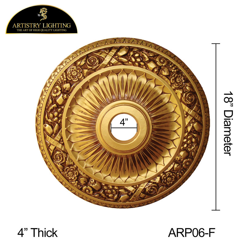 Médaillon de plafond régulier à cadre antique