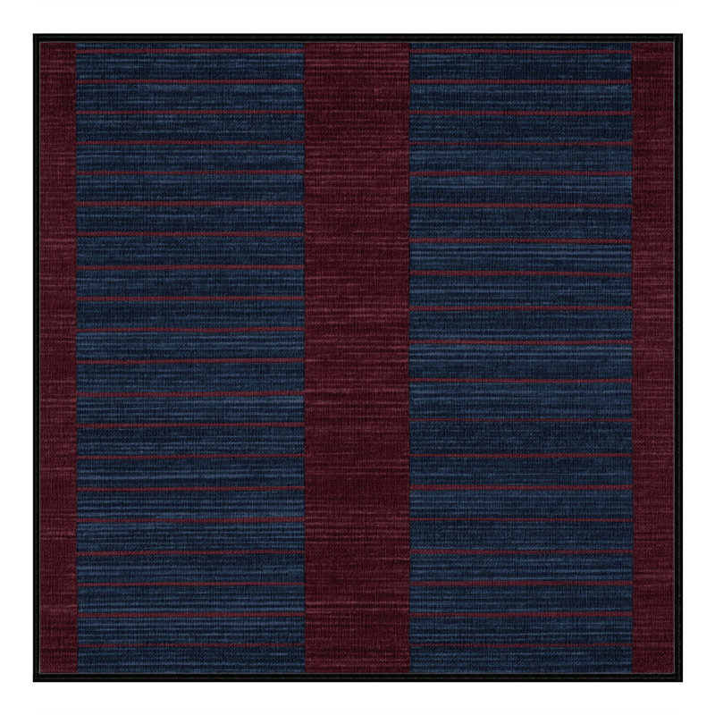 Tapis gris à rayures horizontales lavable à la machine, Carré 5 pi