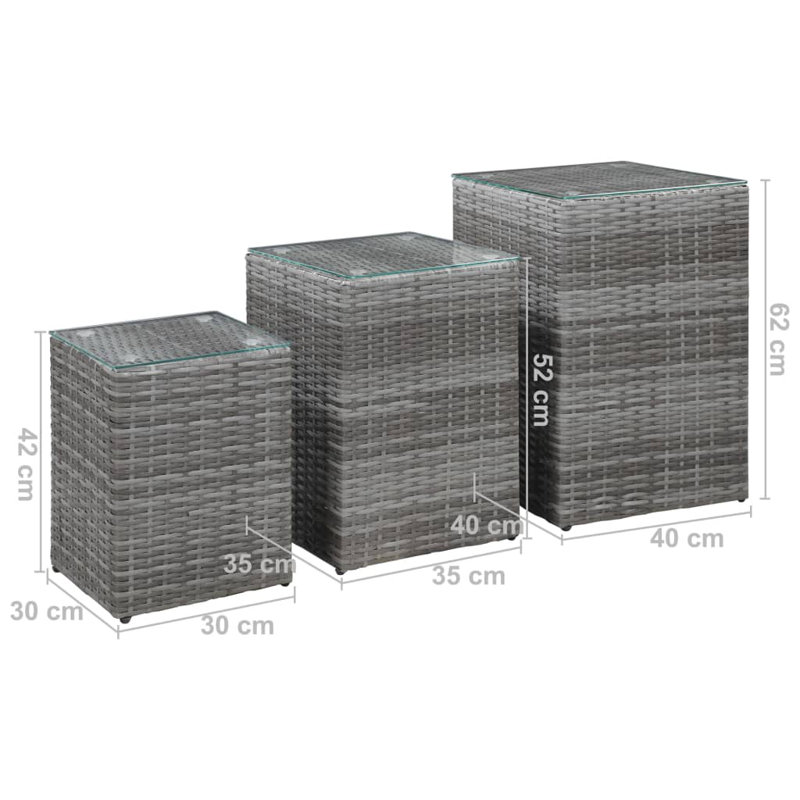 Bankview 3 Piece Nest of Tables, Grey