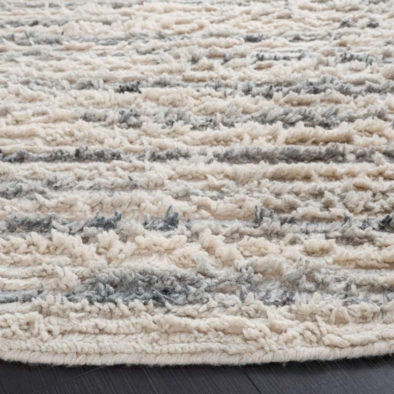 Pecktonville Hand Woven Performance Abstract Rug, Round 6'