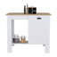 Îlot de cuisine H 35 po, une armoire de rangement avec porte, deux tablettes internes, une tablette de rangement ouverte