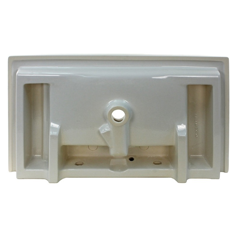 Ceramica Tecla By Nameeks Cangas 17.72'' Glossy White Vitreous China Rectangular Bathroom Sink with Overflow, No Hole