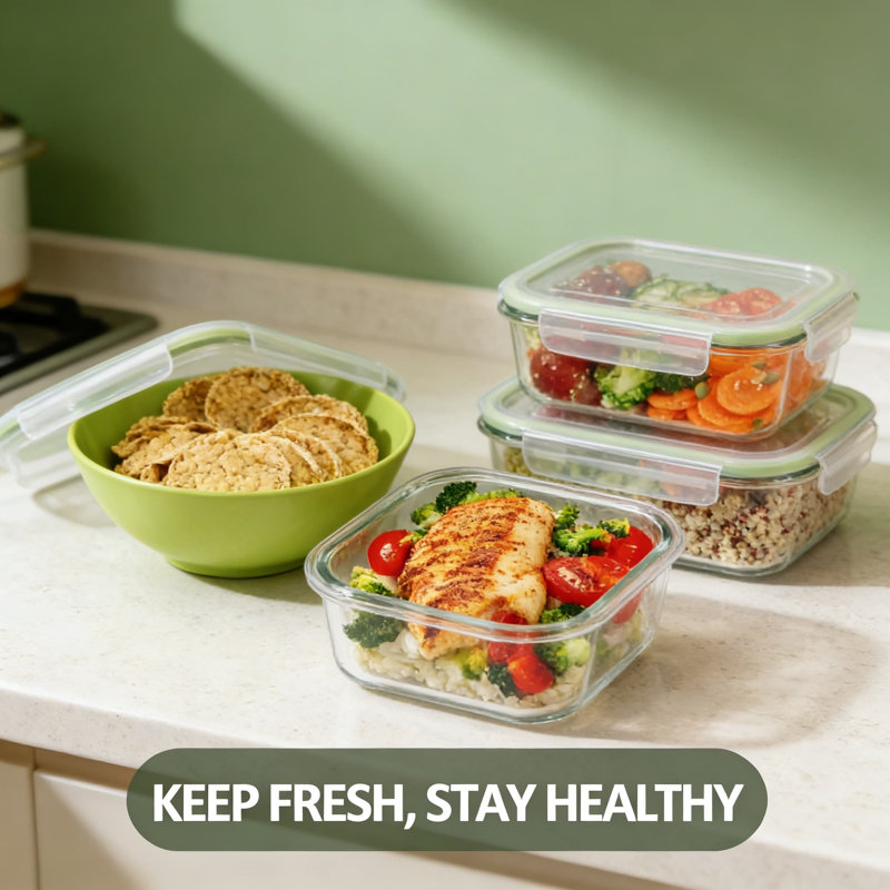 24-Piece Glass Food Storage Containers Set With Airtight Locking Lids, Borosilicate Meal Prep Containers For Microwave, Oven, Freezer & Dishwasher Safe