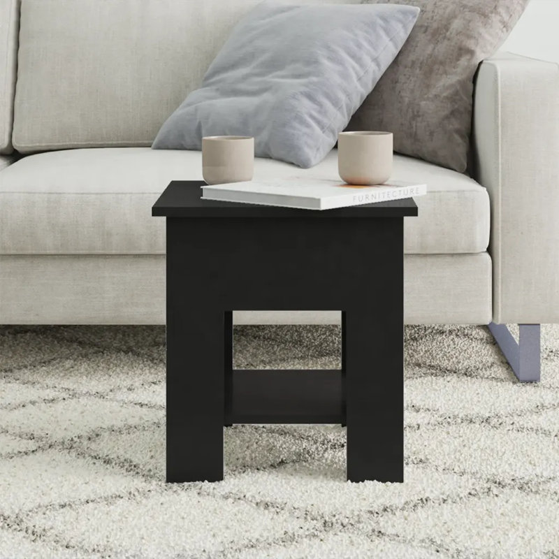 Ivy Bronx Coffee Table 40X40x42 Cm Engineered Wood, Black