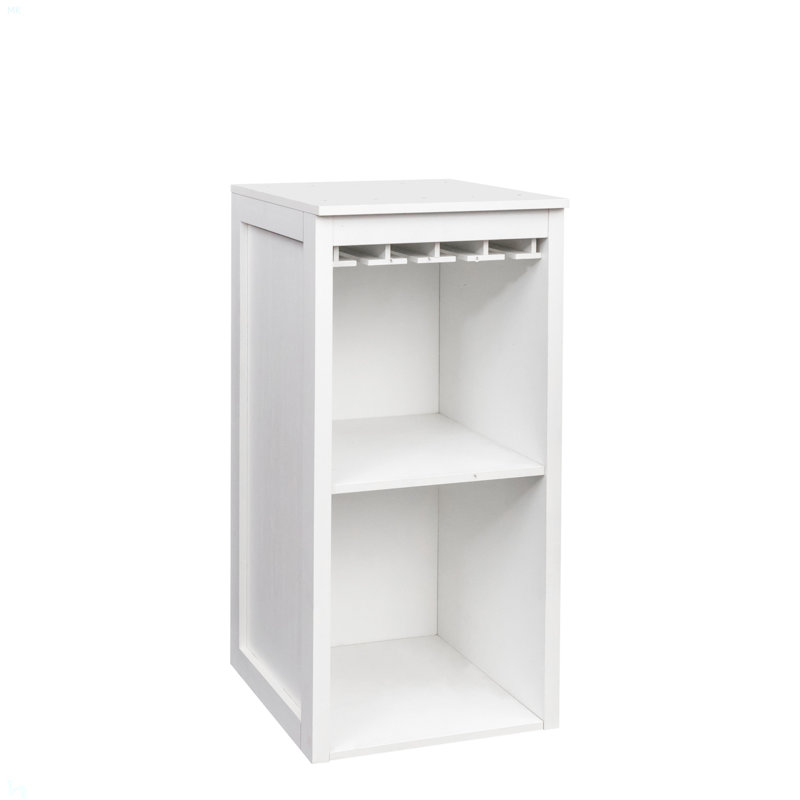 modular wine bar Cabinet with Storage Shelves for Dining Room , White