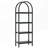 4-Tier Black Industrial Arched Open Bookshelf