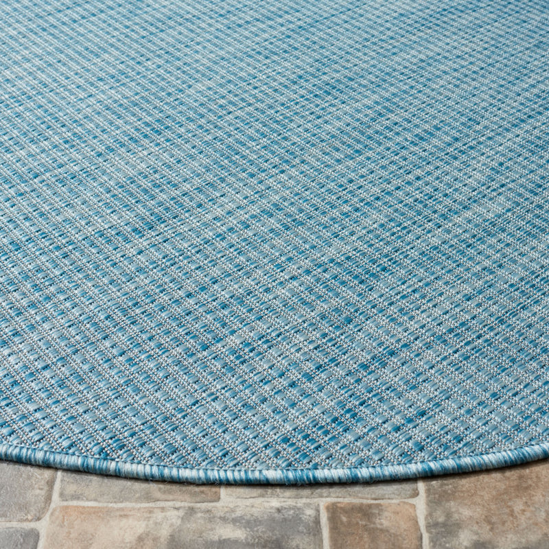 Alexondra Performance Solid Colour Indoor/Outdoor Area Rug, Round 6'7"