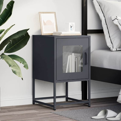 36cm W Steel Bedside Table