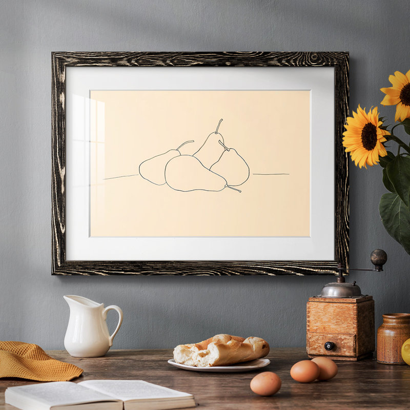 Dessin au trait de fruits III - cadre photo unique, H 18 po x l 26 po x P 1,5 po, Noir