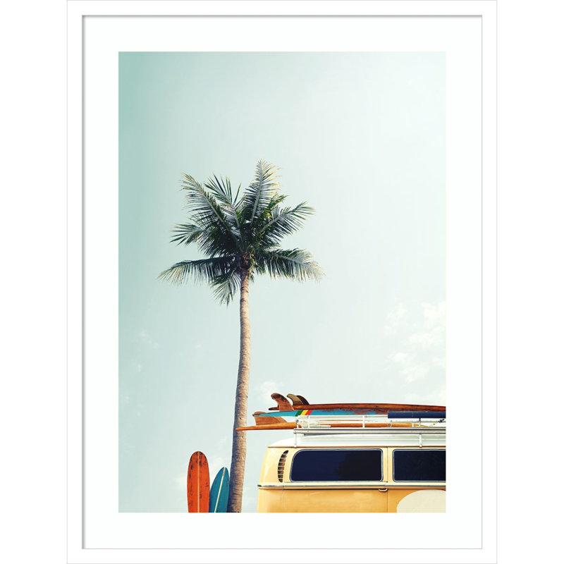 Surf Bus Yellow by Design Fabrikken, 27.5" H x 21" W x 0.75" D, Matte White
