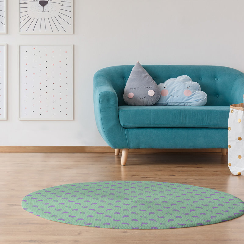 Tapis vert baleines, Rond 5 pi
