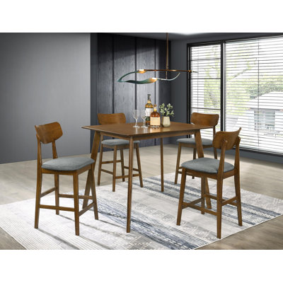 Veya 5-Piece 47-Inch Counter Height Dining Set Walnut