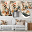 Vert et beige canalisant les vibrations bohémiennes - art mural en métal Boho Feather-87439234