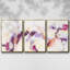 Ensemble de 3 cadres flottants sur toile polaire magenta I-97710428-97710431