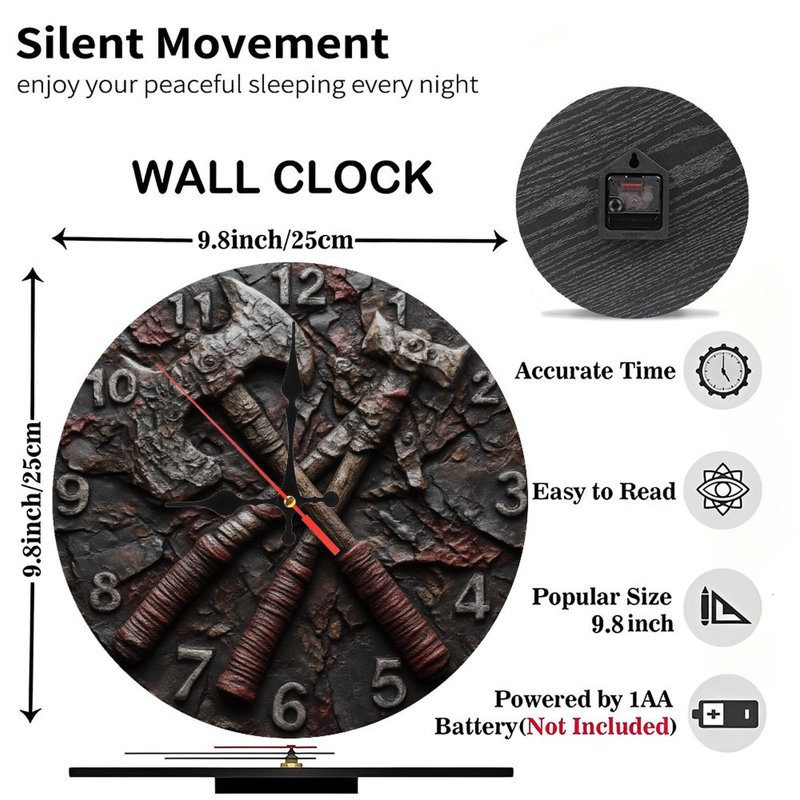 Axes croisés sur une horloge rocheuse
