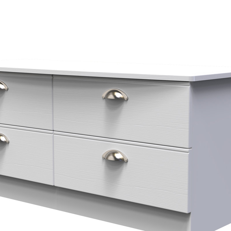 Fully Assembled Murier 4 Drawer Chest, White Ash/White Ash