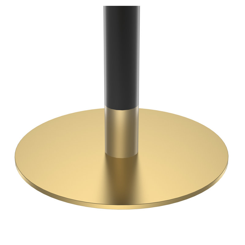 Table de salle à manger ronde en fritté 31,5 po avec bordure en aluminium gris ardoise clair