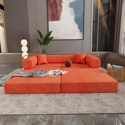 Double sofa, sofa bed, multifunctional compression sofa, wide body sofa, pure sponge sofa, fine striped velvet fabric sofa