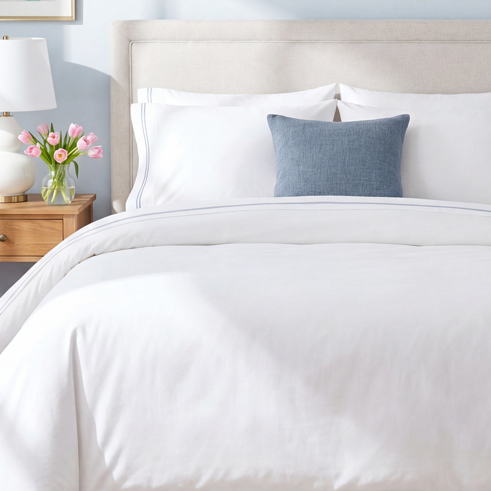 Baila Cotton Sateen Duvet Cover Set, Twin Duvet Cover + 3 Additional Pieces