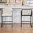 Set Of 2 Modern Upholstered Counter Height Bar Stools With Armrests, Metal Frame, Padded Seat For Comfortable Dining-1376560428