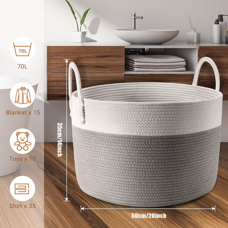 Fabric Laundry Basket with Handles