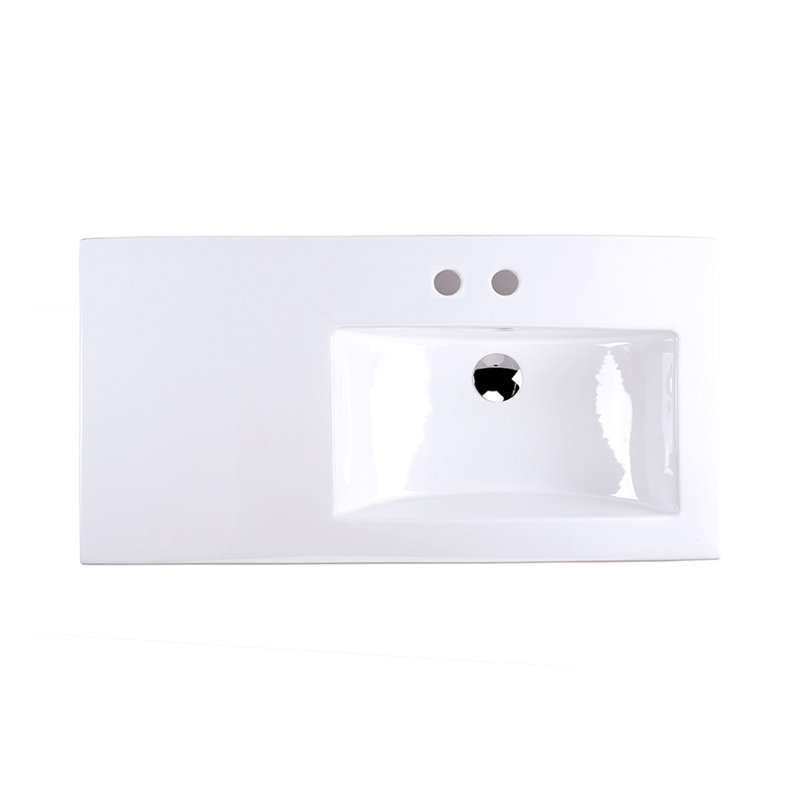 Aquaquattro 35.25'' L Bathroom Sink, 2 Hole - 4" Centers