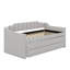 Lit de jour simple tapissier avec couchette et tiroirs-425380363