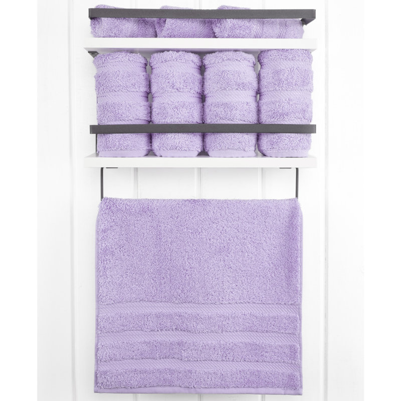 Ensemble de 4 serviettes en coton Edison, Lilas