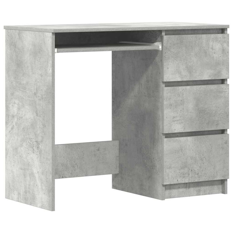 Desk Computer Desk Office Desk Workstation with Drawer Engineered Wood, Concrete Gray