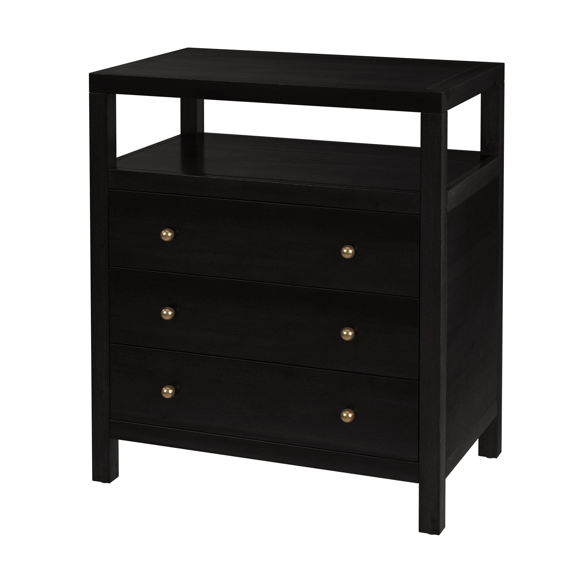 Celine 27" 3-Drawer Nightstand, Antique Coffee