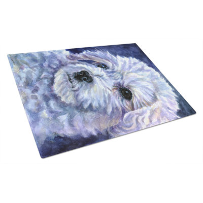 Planche à découper rectangulaire en verre Bichon frisé Winston porter