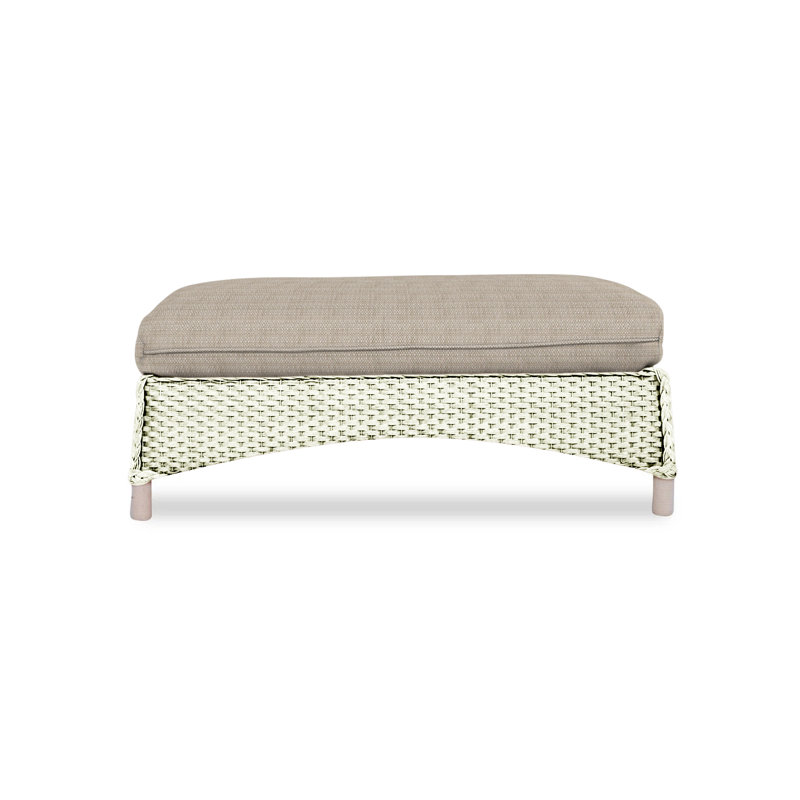 Mandalay Outdoor Ottoman, Beach Natural, Hickory