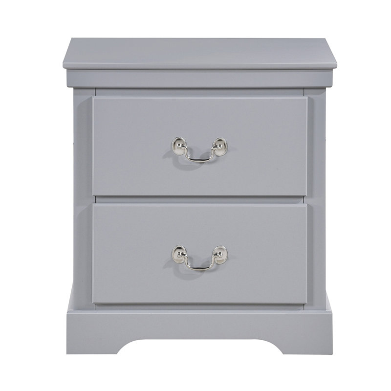 Table de chevet 2 tiroirs Jeffers, Gris