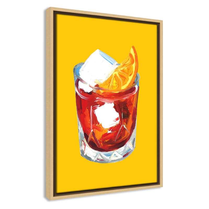 Imprimé jaune Negroni par Straker, H 19,5 po x l 13,5 po, Flotteur naturel