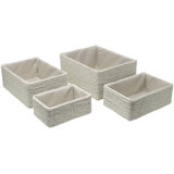 Sorbus Stackable Storage Woven Paper Rope Baskets 4-Piece Set