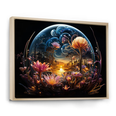 Ville de fleurs, paysages fantastiques sur toile