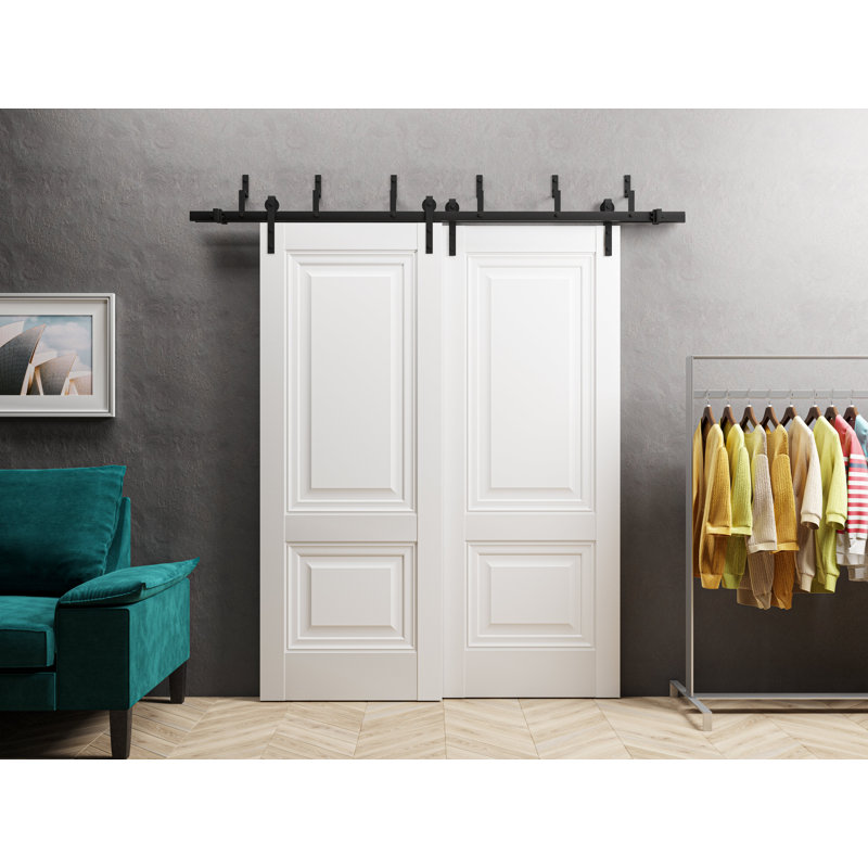 Portes blanches à panneau coulissant Lucia, 84 po x 96 po