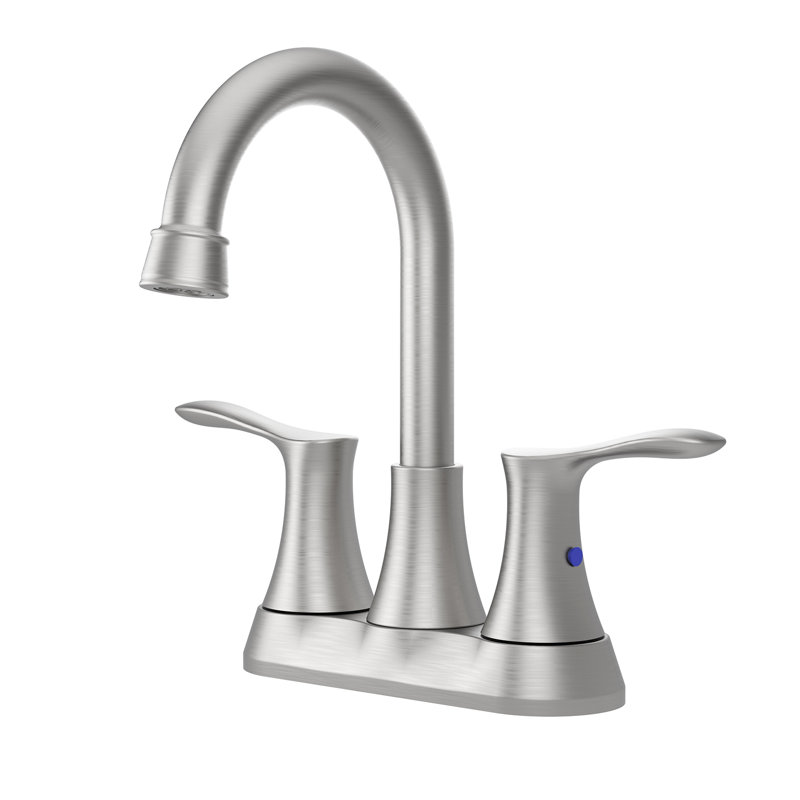 Robinet pour salle de bain à 2 poignées avec ensemble de bonde centrales