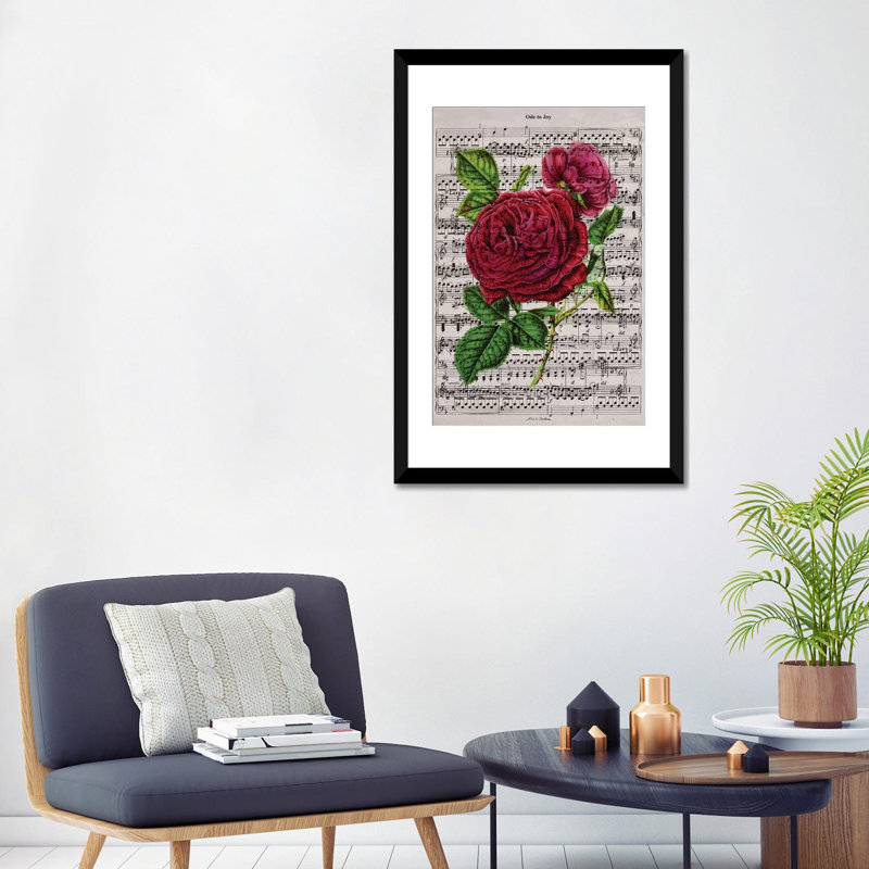 «Ode to Joy», impression sur toile, H 24 po x l 16 po x P 1 po, Papier beaux-arts encadré noir, Blanc