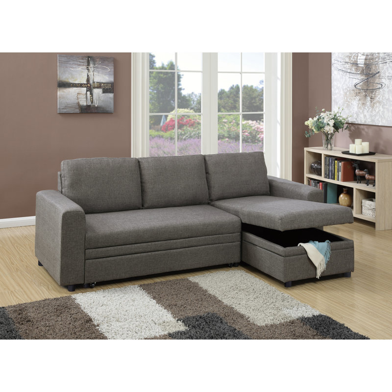 Canapé-lit modulaire réversible avec méridienne convertible Modern, Grey